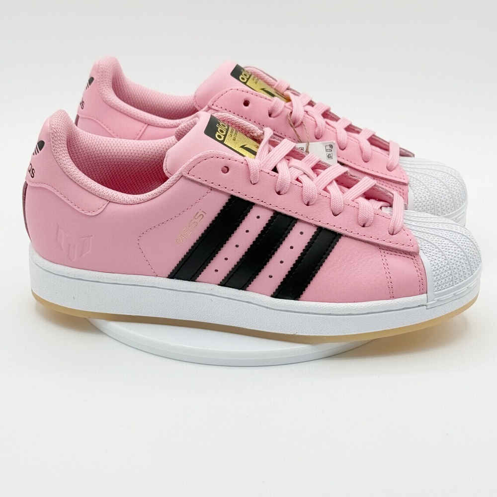Adidas Superstar Messi Mens Size 6 Pink Black White Sneakers JR1520 NEW - Picture 10 of 11